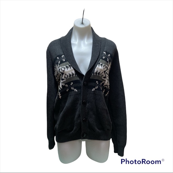 True Love and False Idols Gray Grandpa Cardigan Pockets Grandpacore Collared - Picture 1 of 6